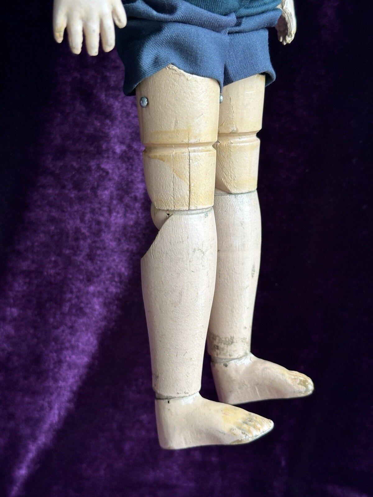 Antique American 19” Schoenhut 308 (?) Wood Carved Boy Doll