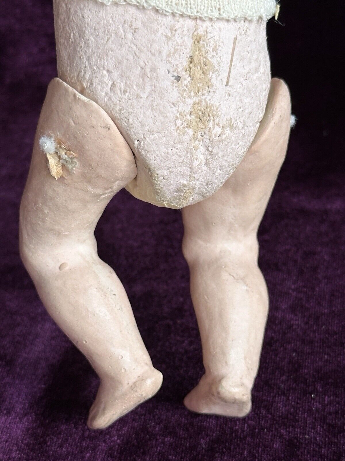 Antique German 8” Theodor Recknagel 28 Bisque Head Molded Hat Girl Baby Doll