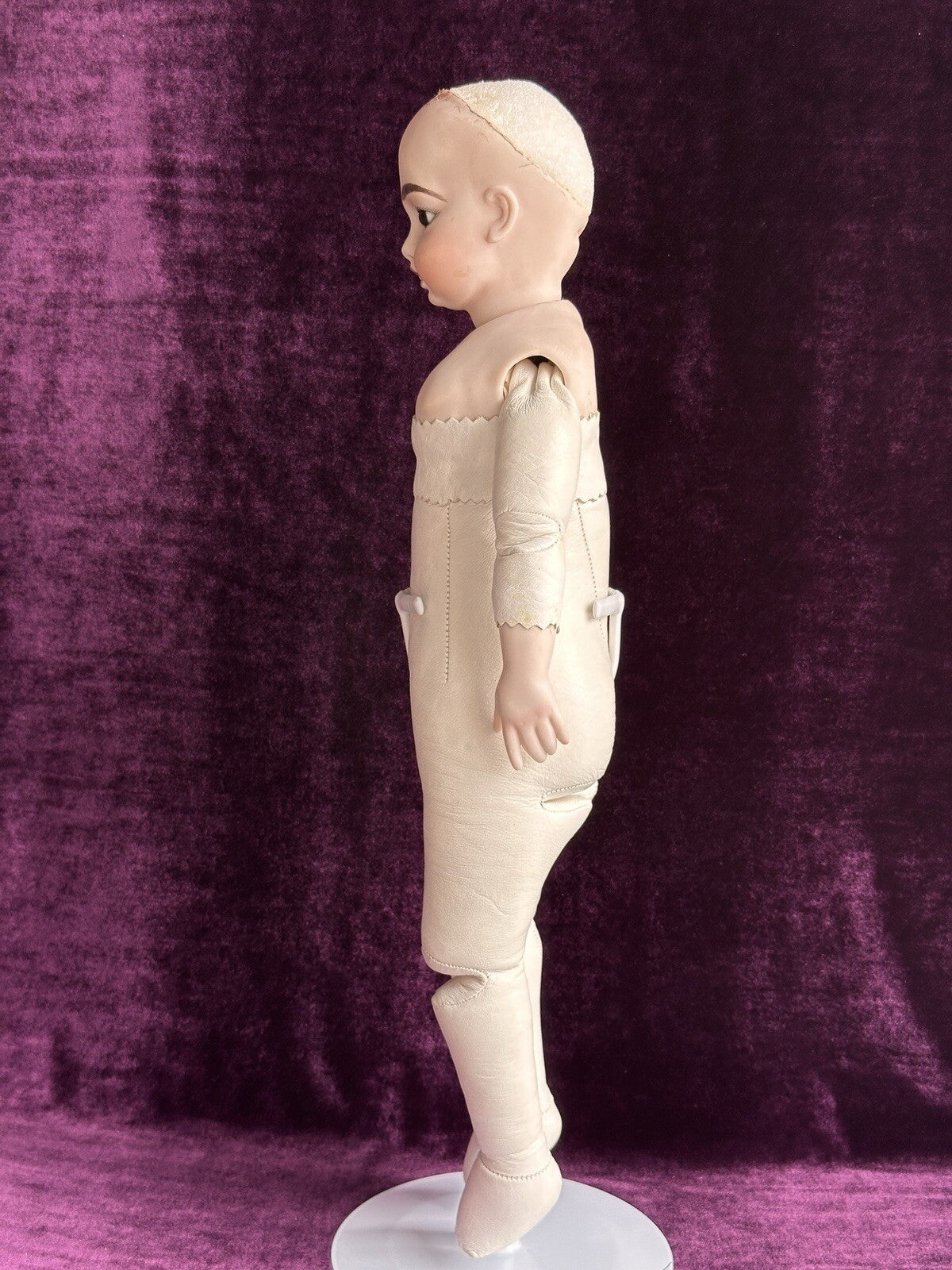 Vintage Porcelain 19” Repro of Antique French Bru Circle Dot Doll by Clara Wade