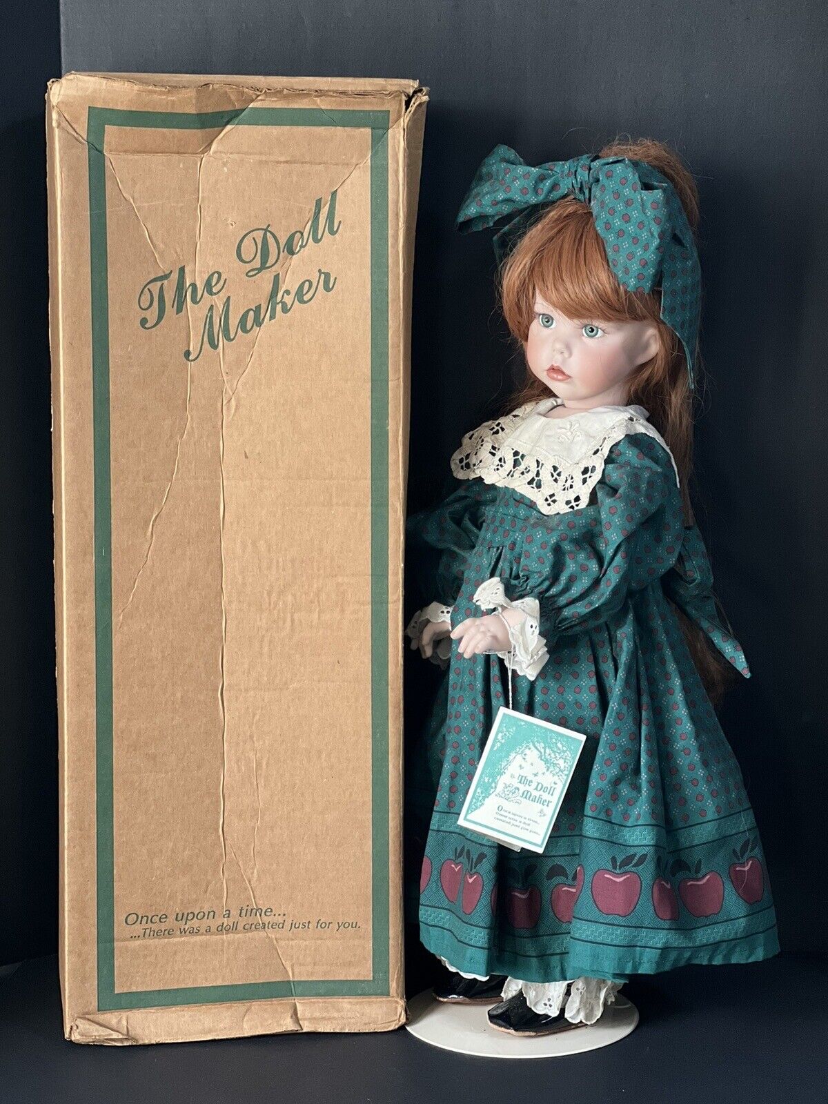 Collectible Porcelain 24” Doll “Candy Apple” Linda Rick Doll Maker Box/tag