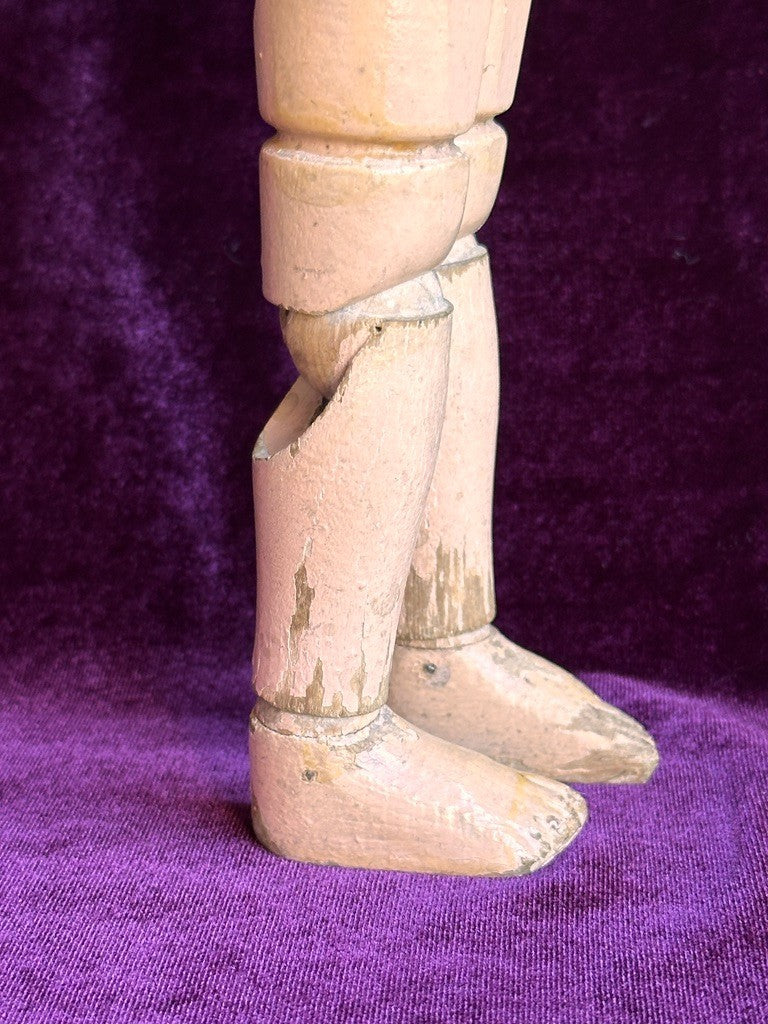 Antique American 15” Schoenhut 101 Series Wooden Jointed Girl Doll Molded Hair