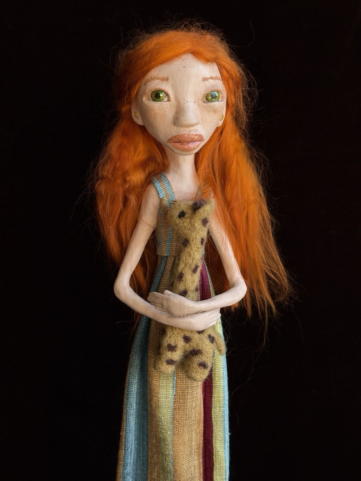 OOAK Artist 13” Mixed Media Paper Clay Doll by Barbara Lee Bosco