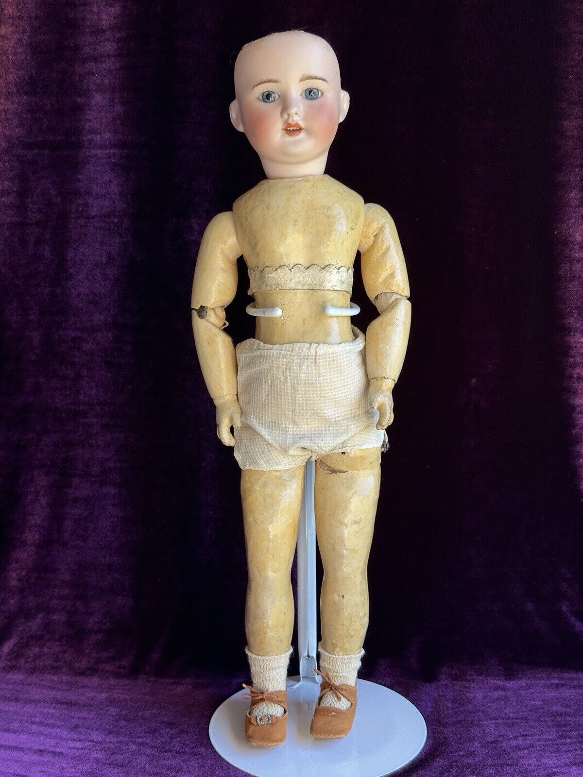 Antique French SFBJ Bebe 60 Walker Body Mechanical Bisque Head Doll