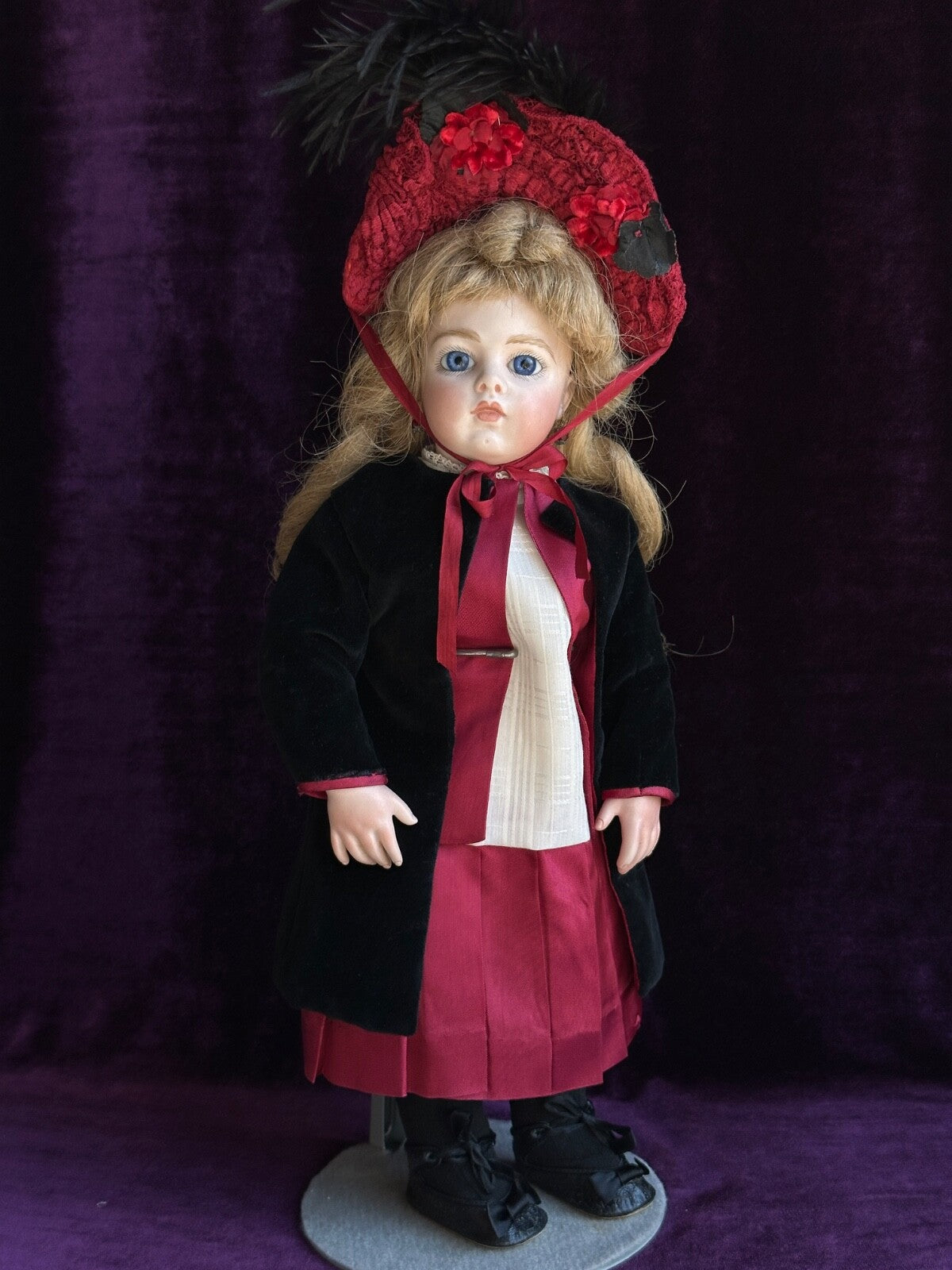 Vintage 15” Artist Reproduction of Antique French Bru Jne Porcelain Leather Doll