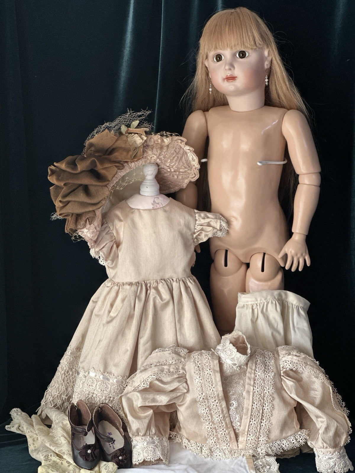 Vintage Artist Reproduction of Antique French Jumeau 30” Doll Porcelain Head