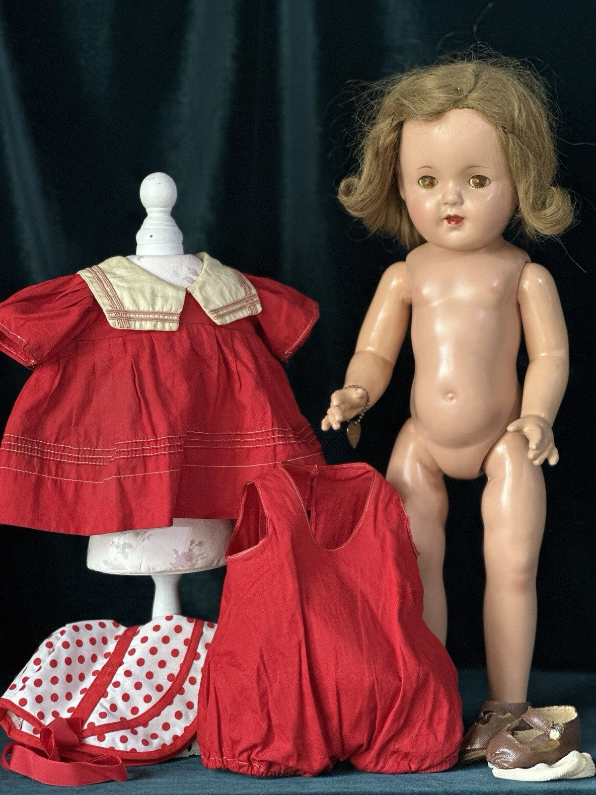 Rare Vintage 1930s Effanbee Composition Mary Ann Lovums 19” Doll Original Tag