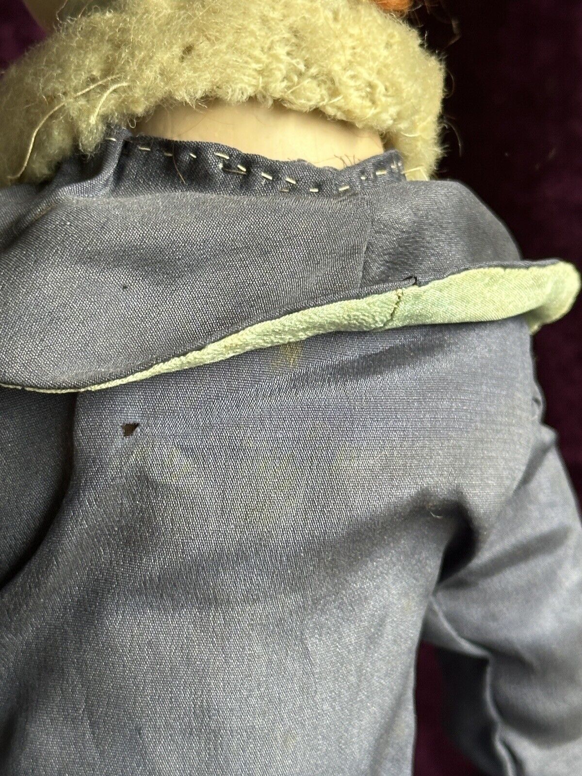 Rare Antique 27" Composition Cloth Art Deco Style French Boudoir Doll Glass Eye