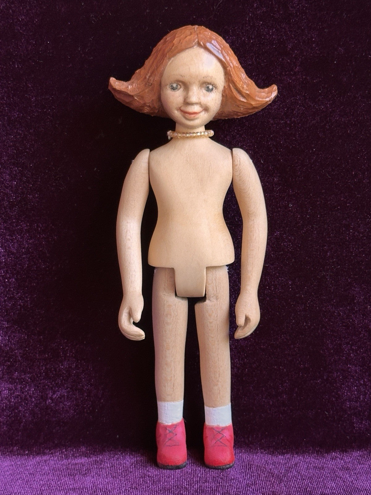 OOAK 6.5” Robert Raikes (?) Wood Hand Carved Signed Hitty Friend Doll
