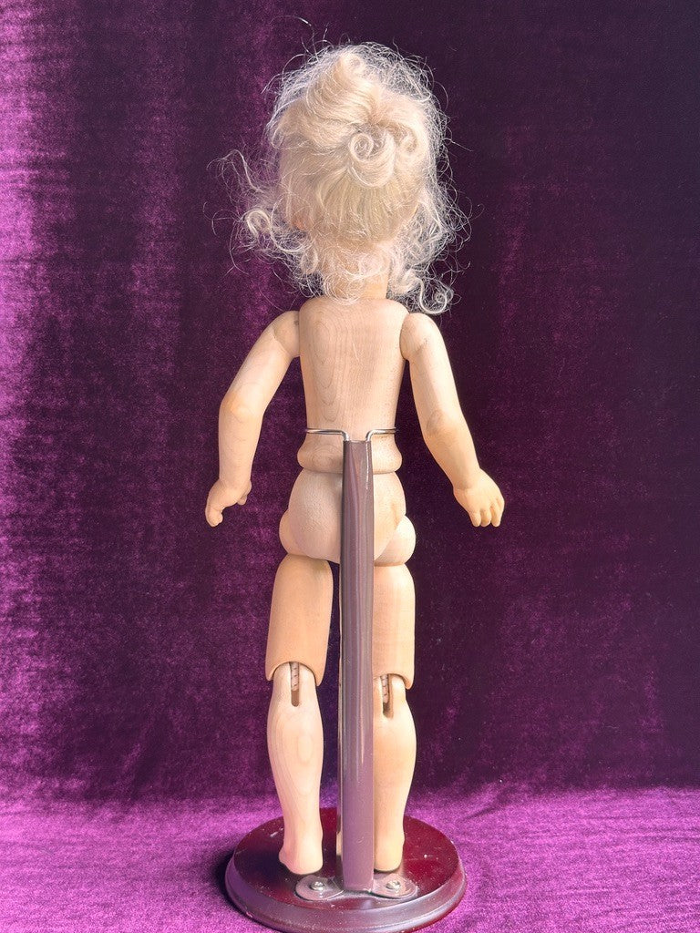 OOAK 1987 Collectible 17" Jointed Wooden Doll by German Artist Regina Sandreuter