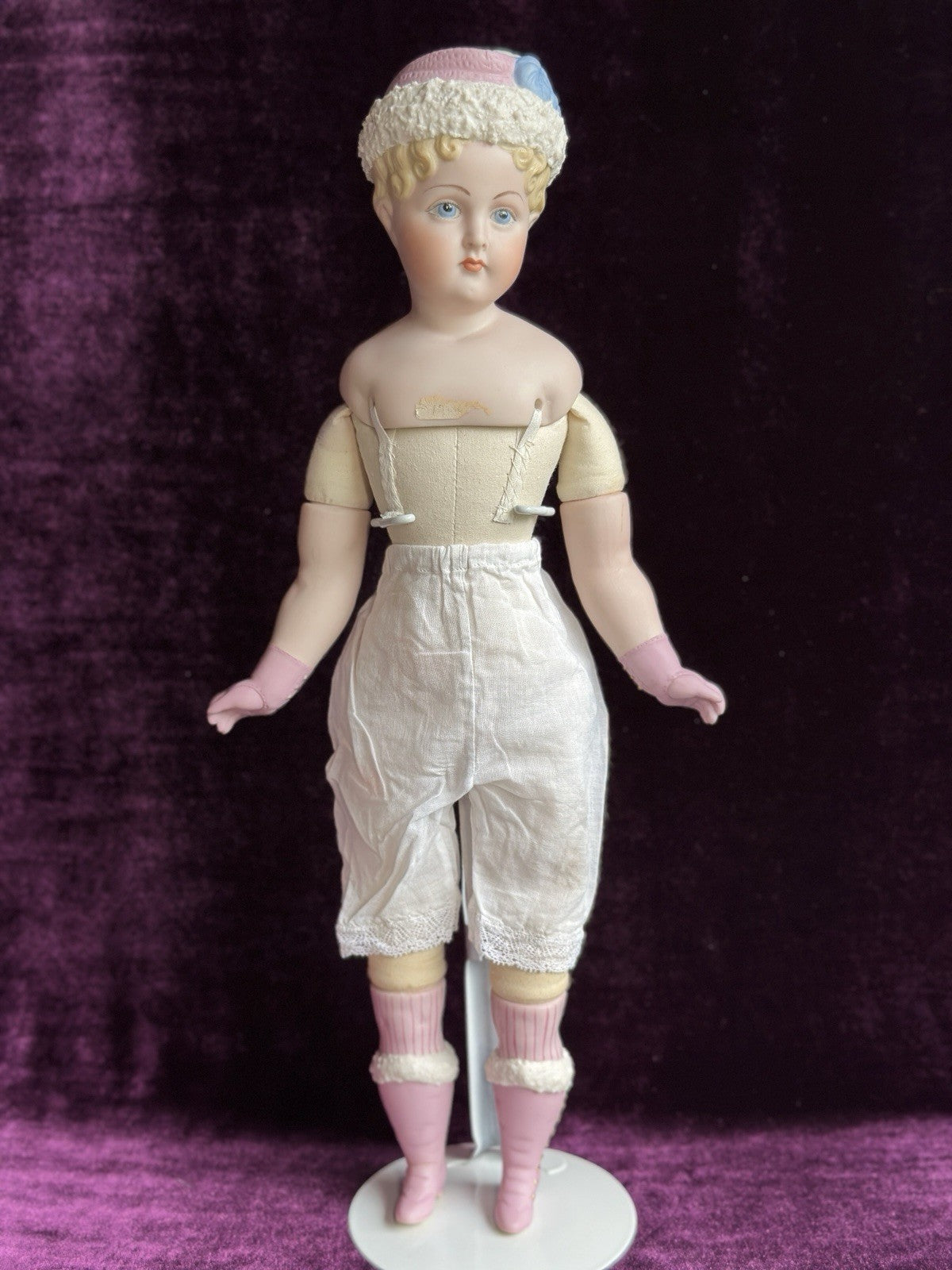 Rare Vintage 17.25” Artist Repro Porcelain Antique German Parian Style Doll
