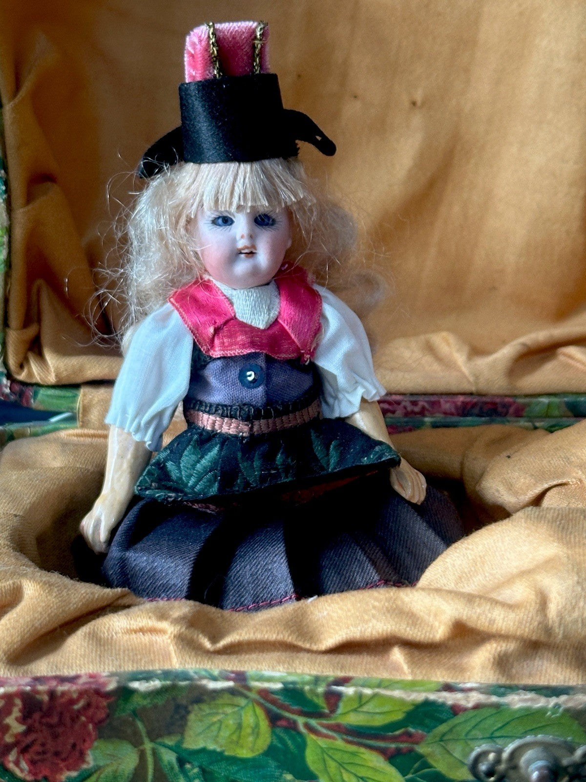 Antique German 4 3/4” Mignonette Doll Bisque Head Composition Body