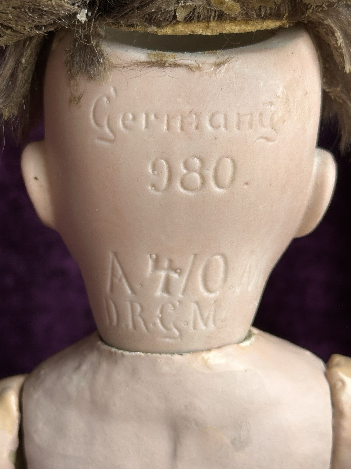 Antique German 11” Armand Marseille 980 Bisque Head Character Baby Doll