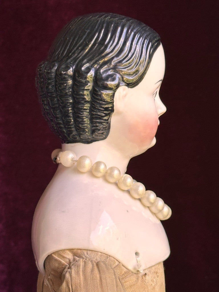 Antique German 20" Kloster Veilsdorf Greiner Style Brown Eyes China Head Doll