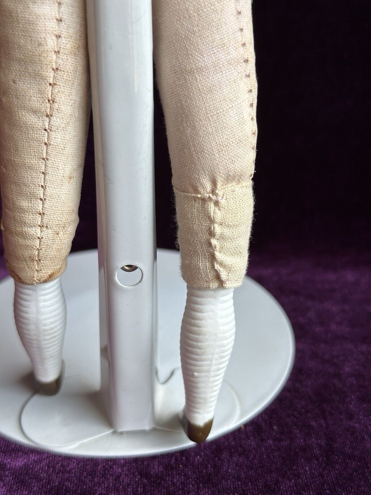 Antique German 11.5” Hertwig Molded Bonnet Bisque Head Parian Doll