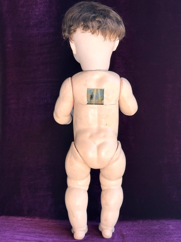 Rare Antique German 24" Bruno Schmidt 1294 Bisque Head Toddler Character Doll