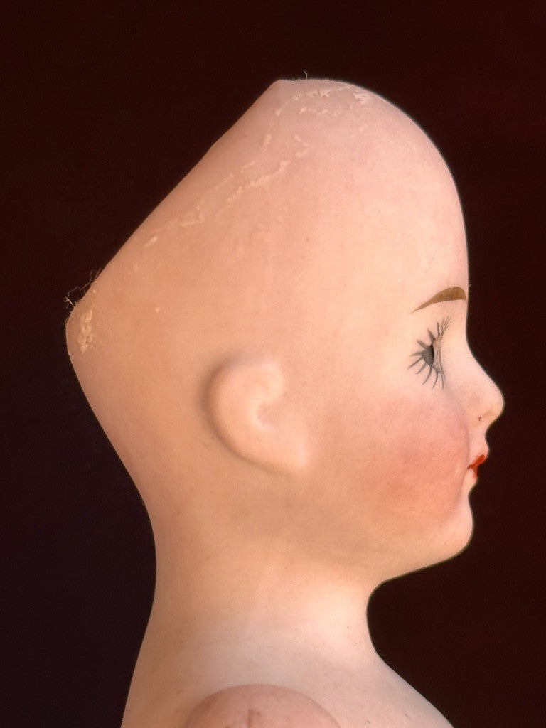 Rare Antique German 6.75” Bahr & Proschild 513 All Bisque Flapper Dollhouse Doll