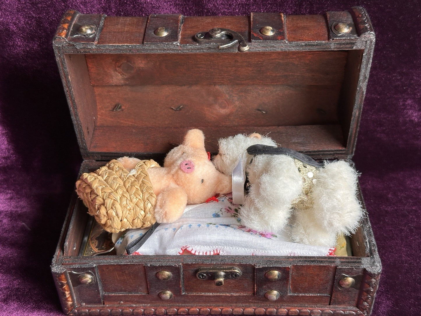 Antique French 10” Bleuette SFBJ France Bisque Head Doll with Extras