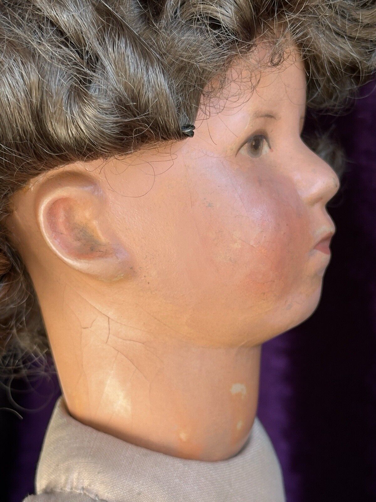 Antique German 18.5” Kathe Kruse VIII (?) Cloth Child Girl Doll with Swivel Neck