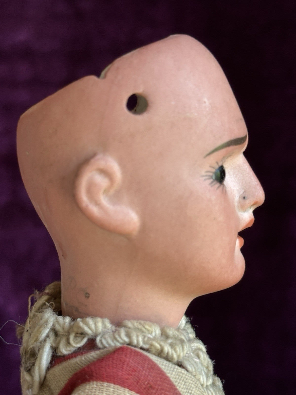 Antique German 8.5” Armand Marseille Native American Indian Bisque Head Doll