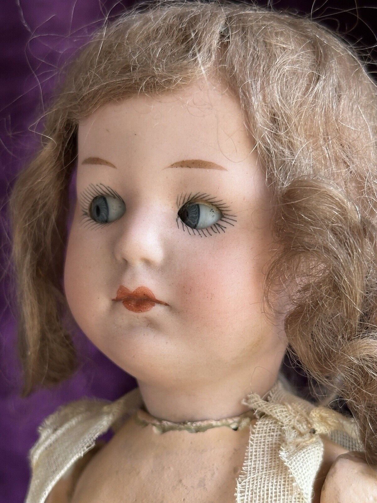 Rare Antique German 9” Gebruder Heubach 8420 Side Glancing Eyes Bisque Doll