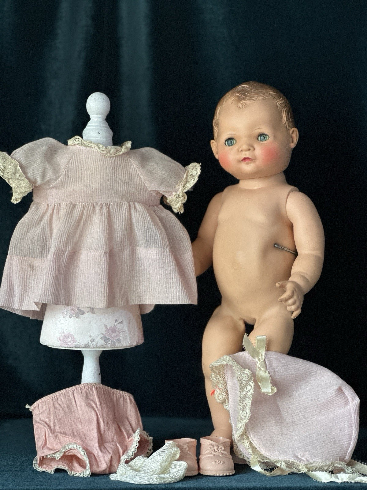 Vintage 1950’s American Character Toodles 16” Vinyl Doll Molded Hair