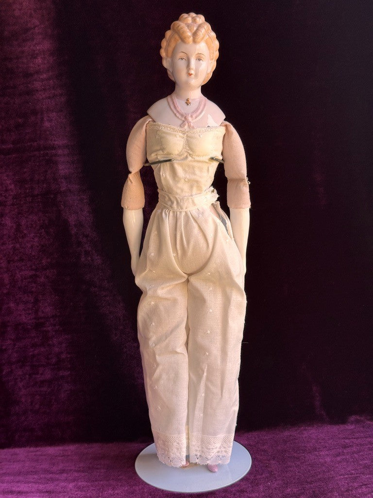 Vintage 22” Reproduction of Antique German China Fashion Doll