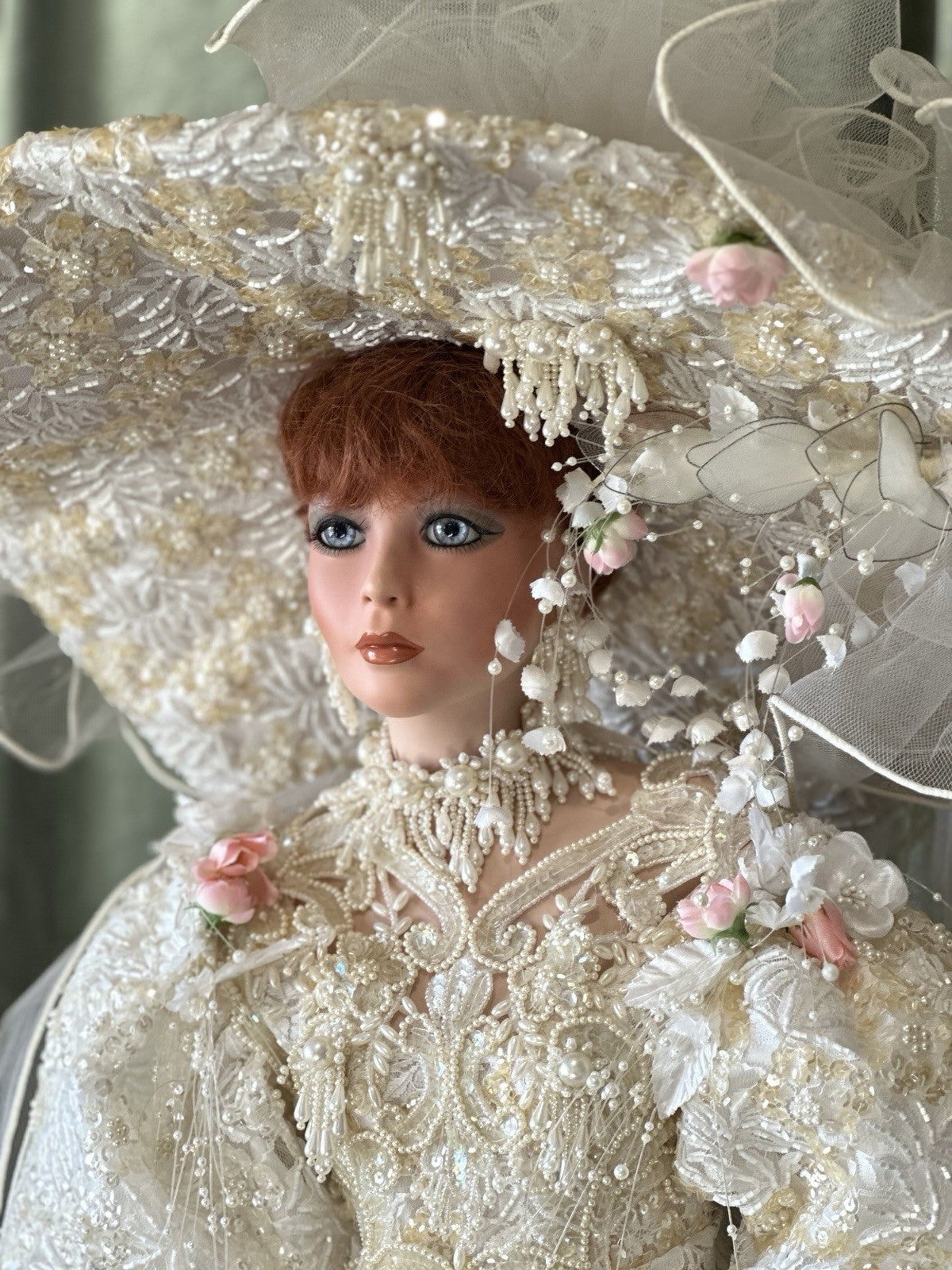 Collectible Large 42” Porcelain Doll “Victoria ” by Rustie LE 1500 COA/Stand