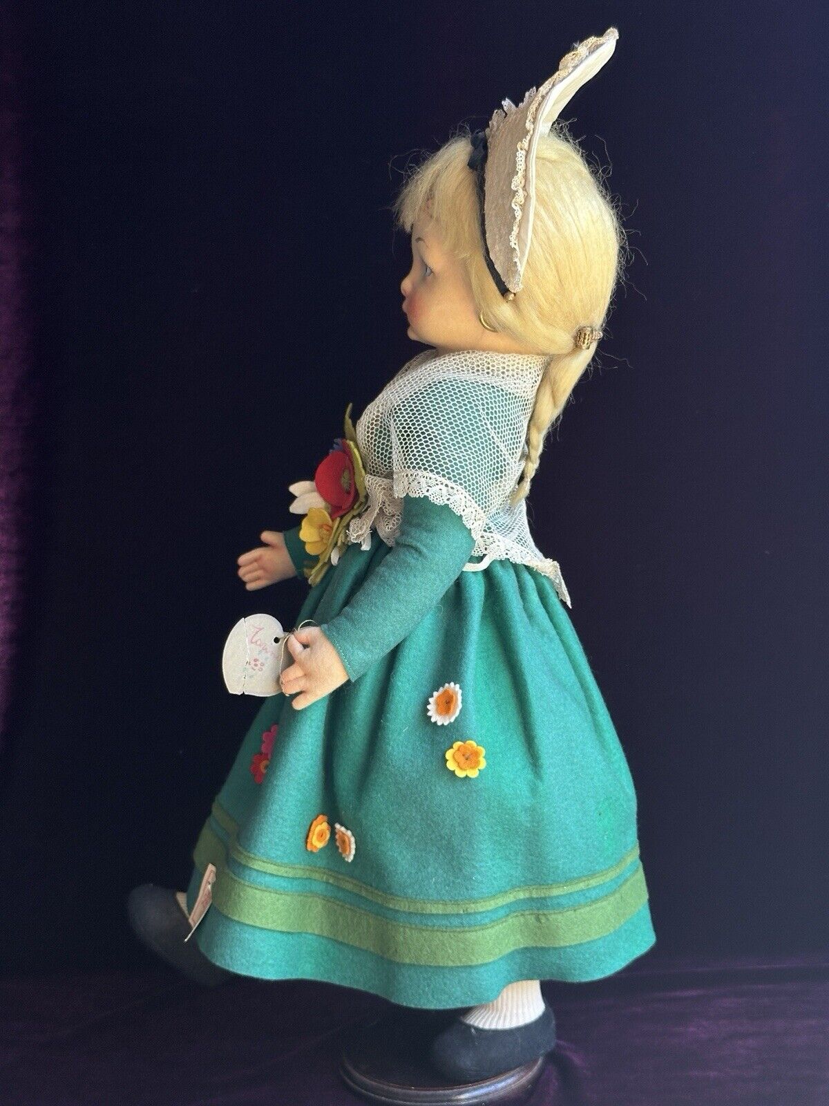 Vintage Italian Lenci 19” Felt Doll in Regional Torino Costume with Tags