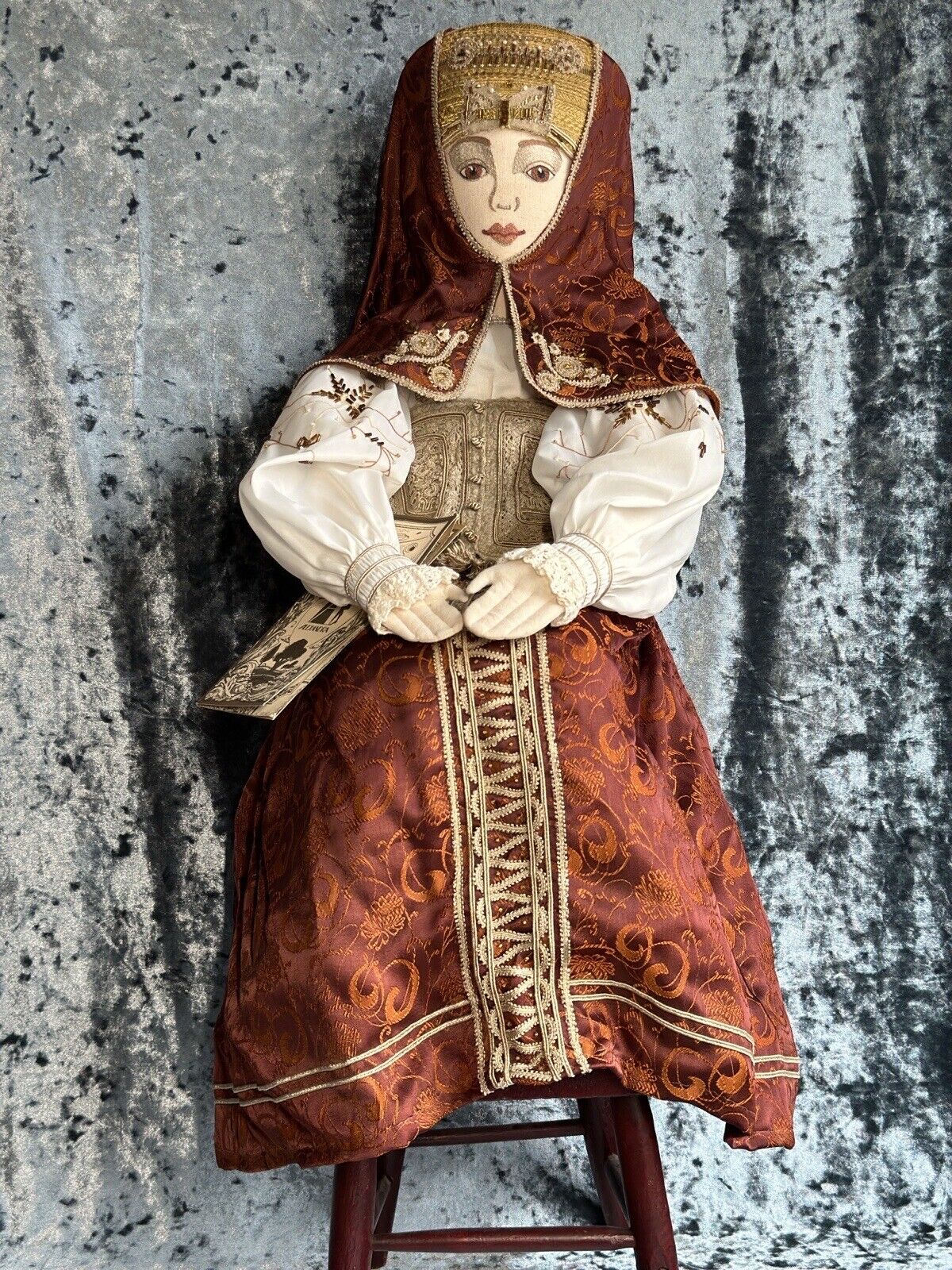 Large 30” Russian Cloth Vasilisa Doll by Artist Alexandra Kukinova with Tag