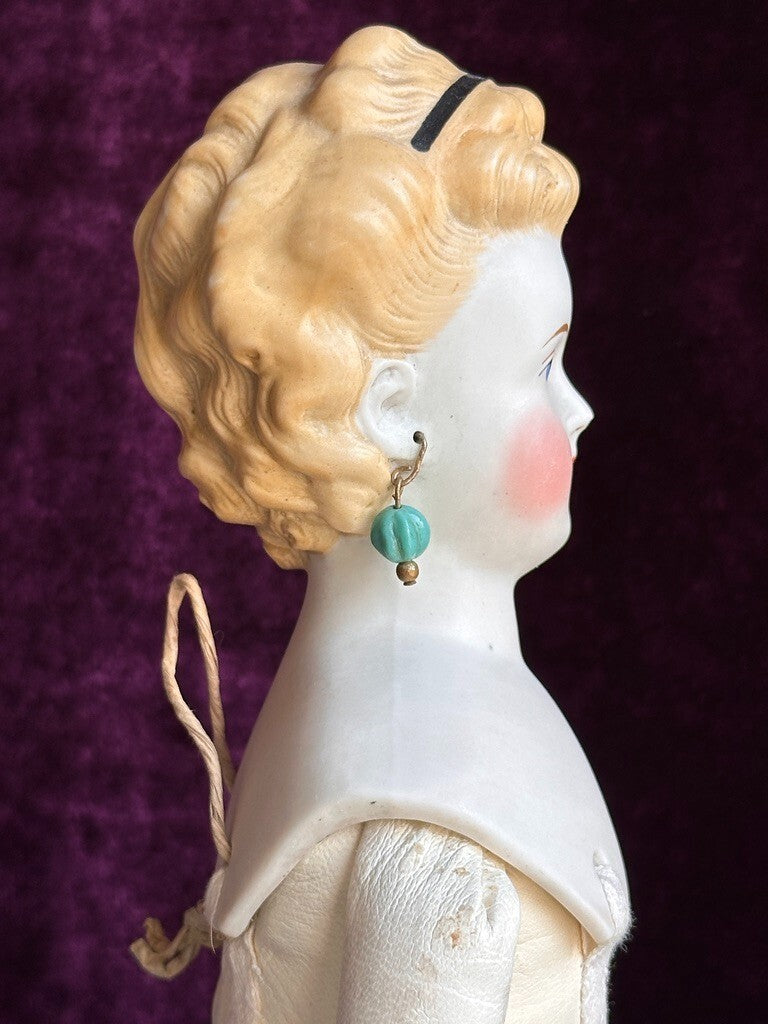 Antique German 16.5” Parian China Bisque Shoulder Head Fashion Doll