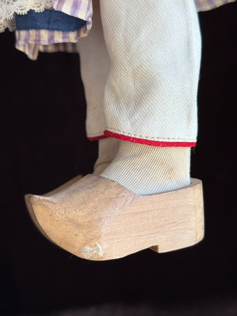 Vintage European 14” Lenci Style Felt Cloth Character Girl Doll