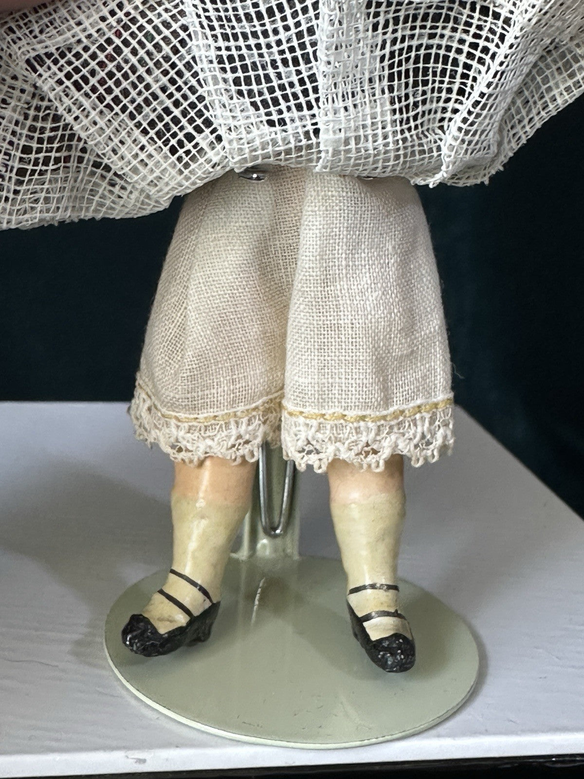 Antique German 4 3/4” Mignonette Doll Bisque Head Composition Body