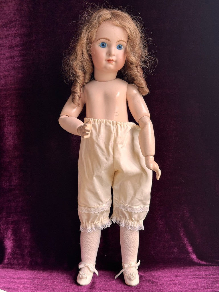Porcelain Composition 24” Reproduction of Antique French Jumeau Doll with Tag