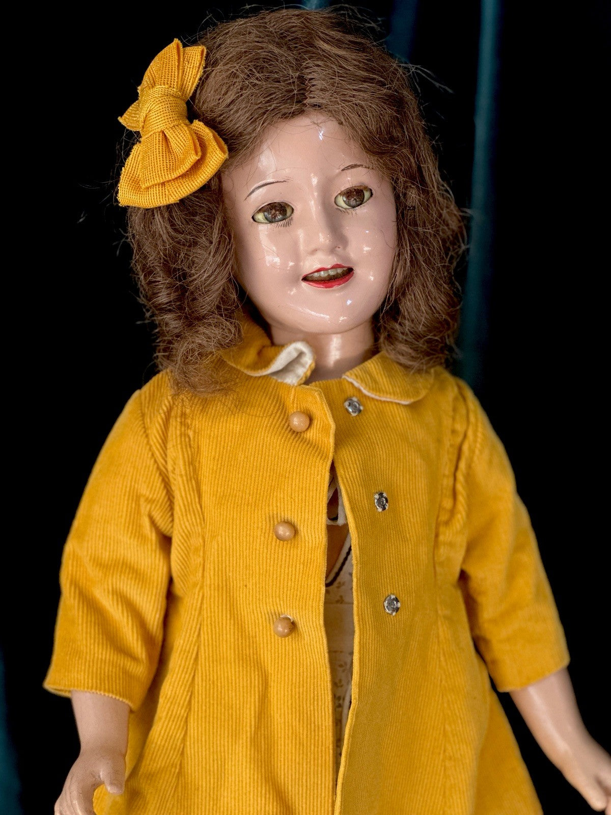 Large 24” Vintage 1940’s Composition  Deanna Durbin Doll by Ideal Company
