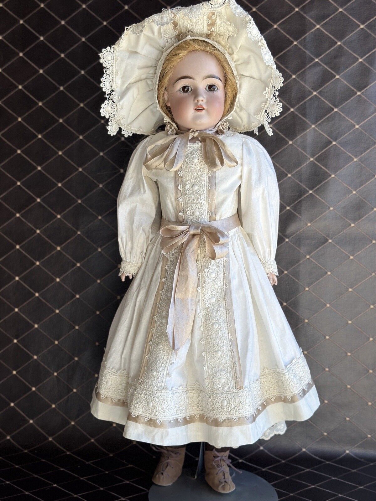 Large Antique German 27” Kestner Turned Bisque Shoulder Head Doll