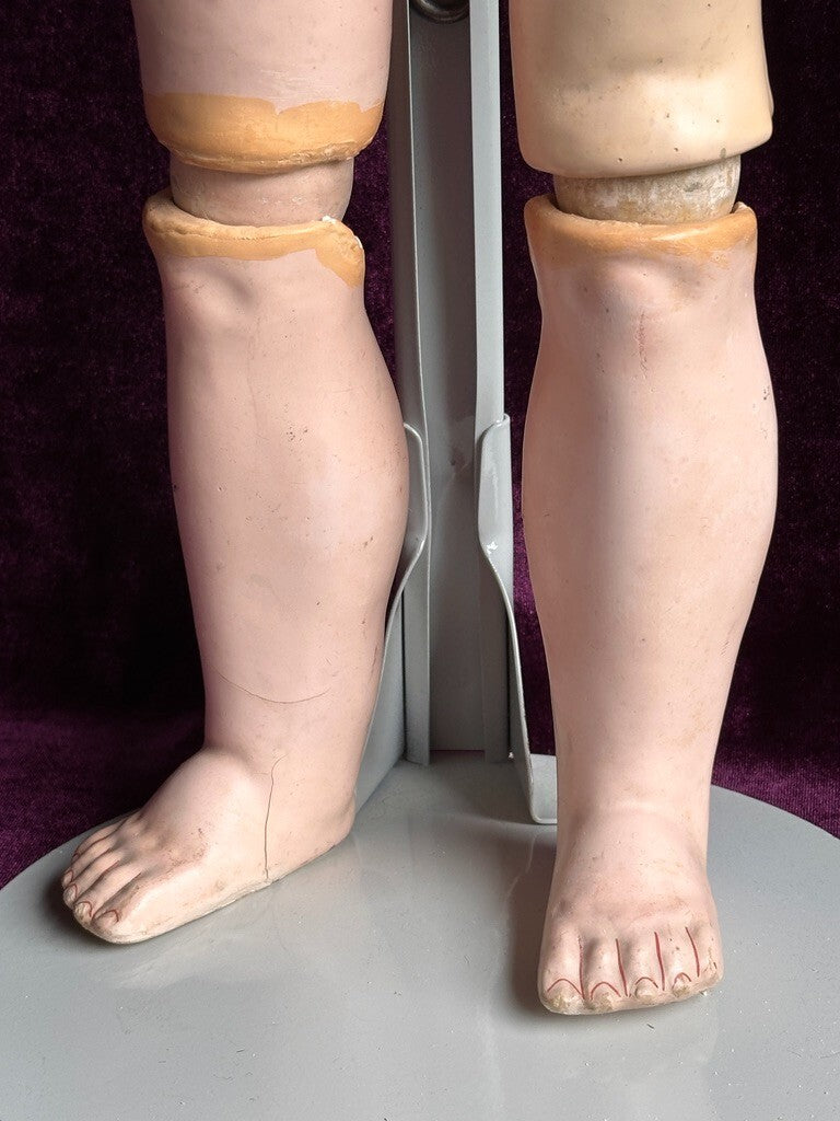 Antique German 26” JDK Kestner 214 Bisque Head Doll Composition Body