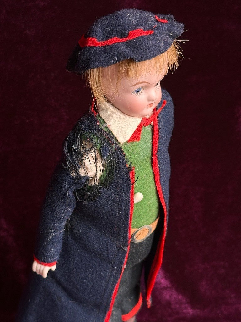 Antique German 10" Kling Bisque Shoulder Head Boy Doll