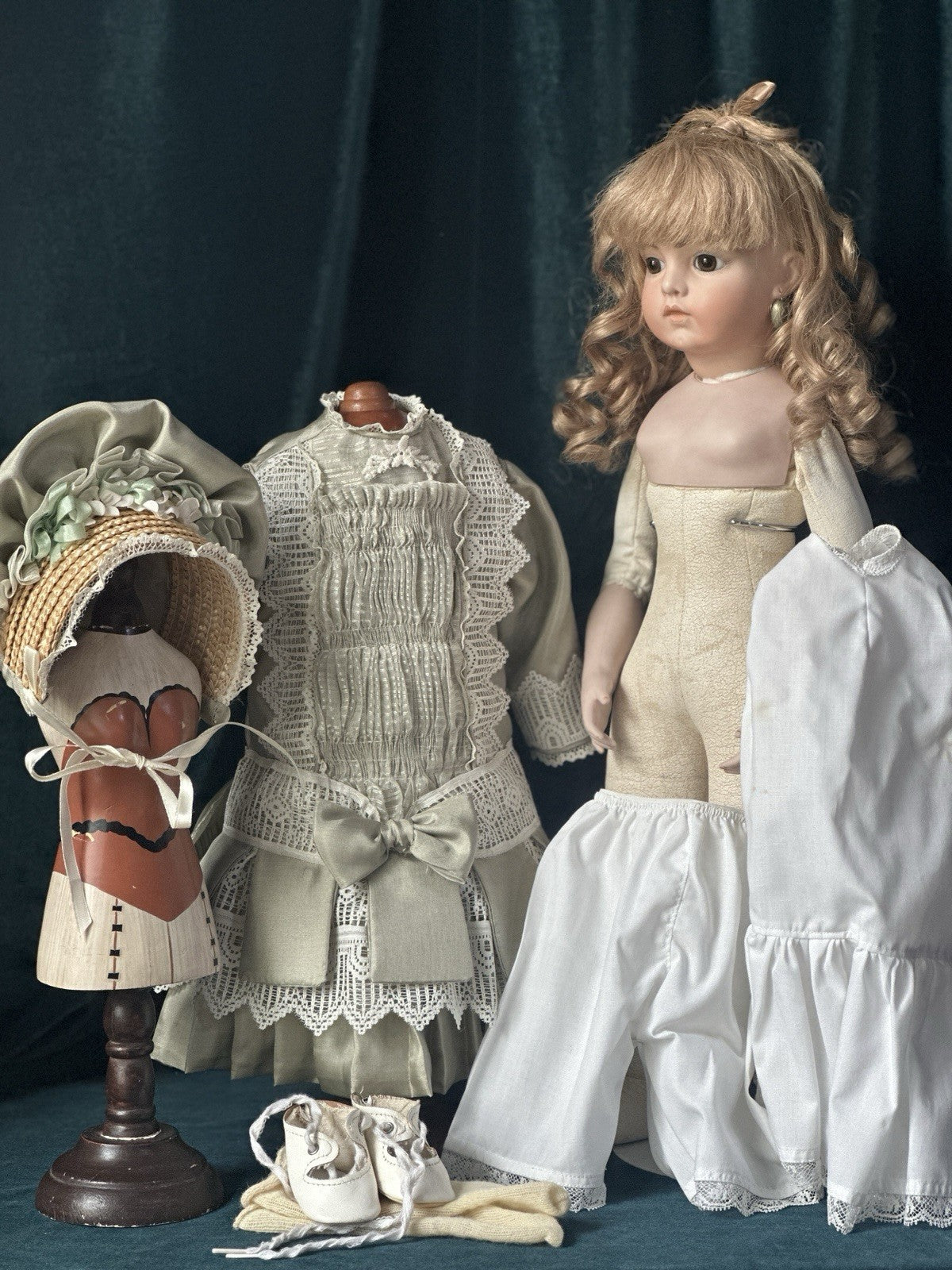 Vintage Artist Reproduction of Antique French Bru Jne 20” Doll Porcelain Head