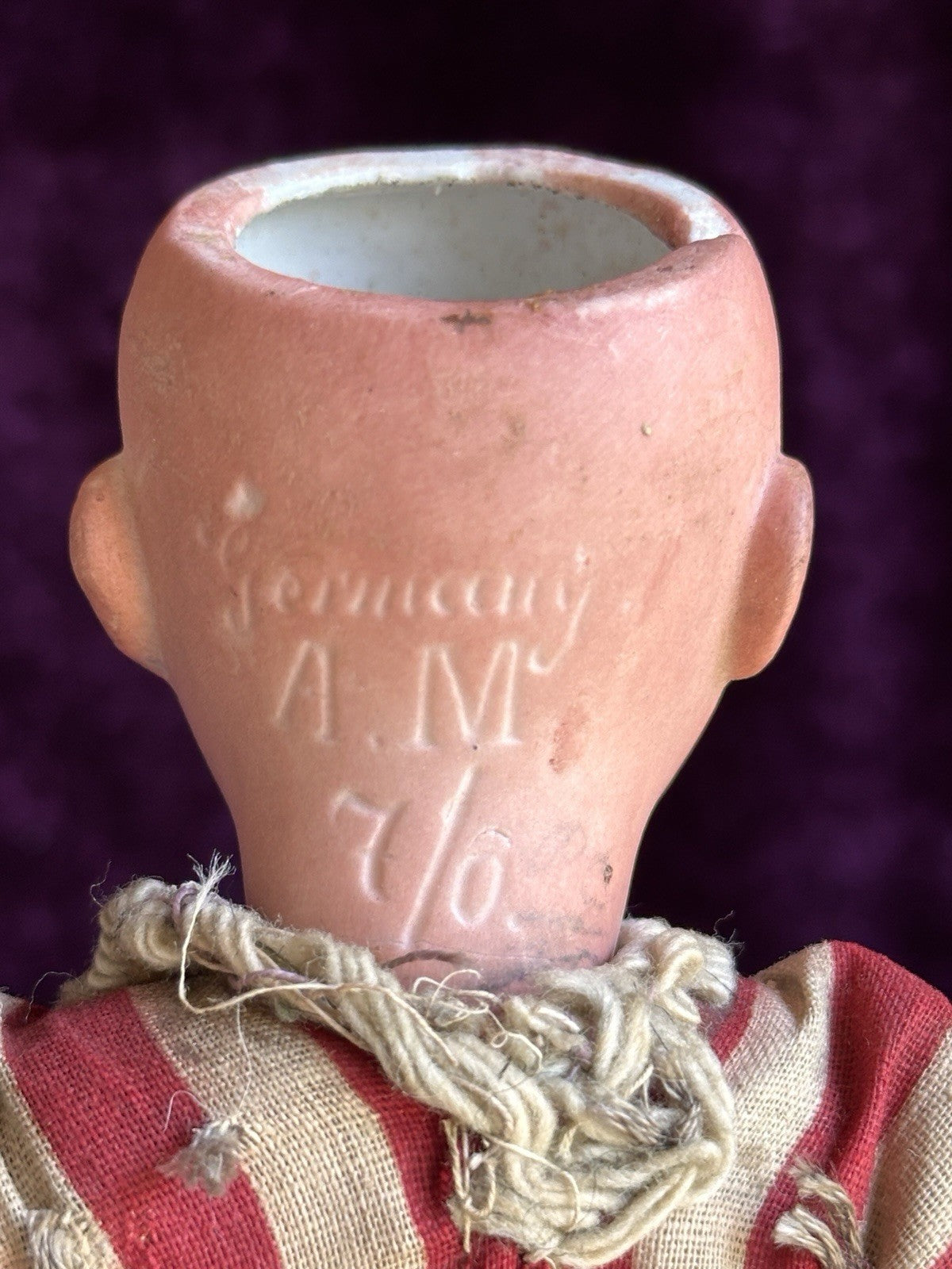 Antique German 8.5” Armand Marseille Native American Indian Bisque Head Doll
