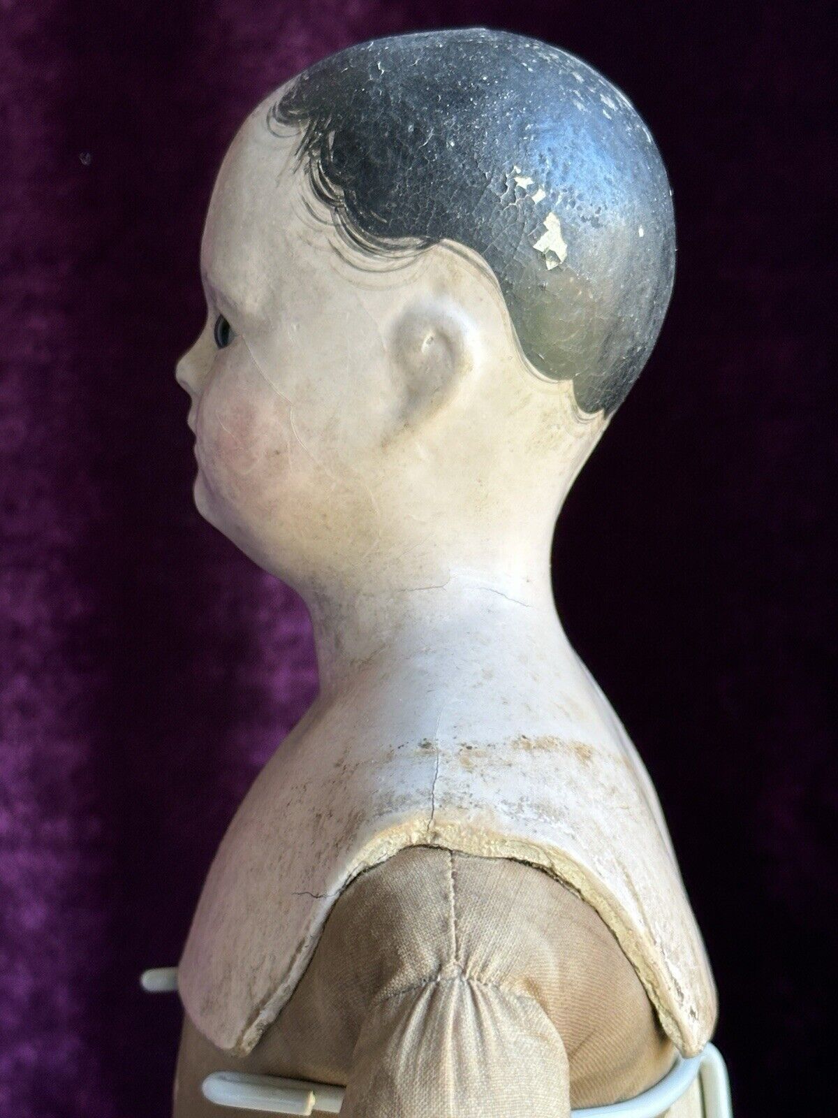 Antique French 21” Andréas Voit Papier Mache Glass Eyes Fashion Doll