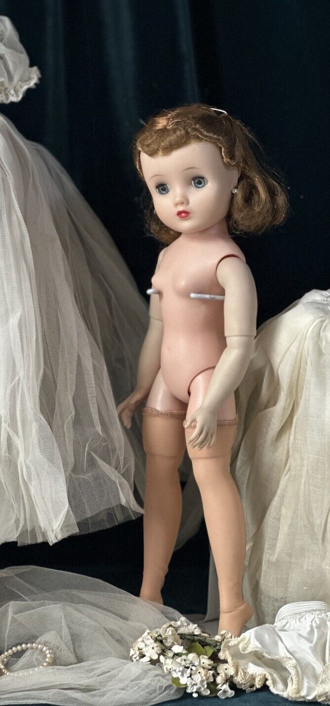 Vintage 1950’s Madame Alexander 16” Doll Elise Original Tagged Bride Outfit