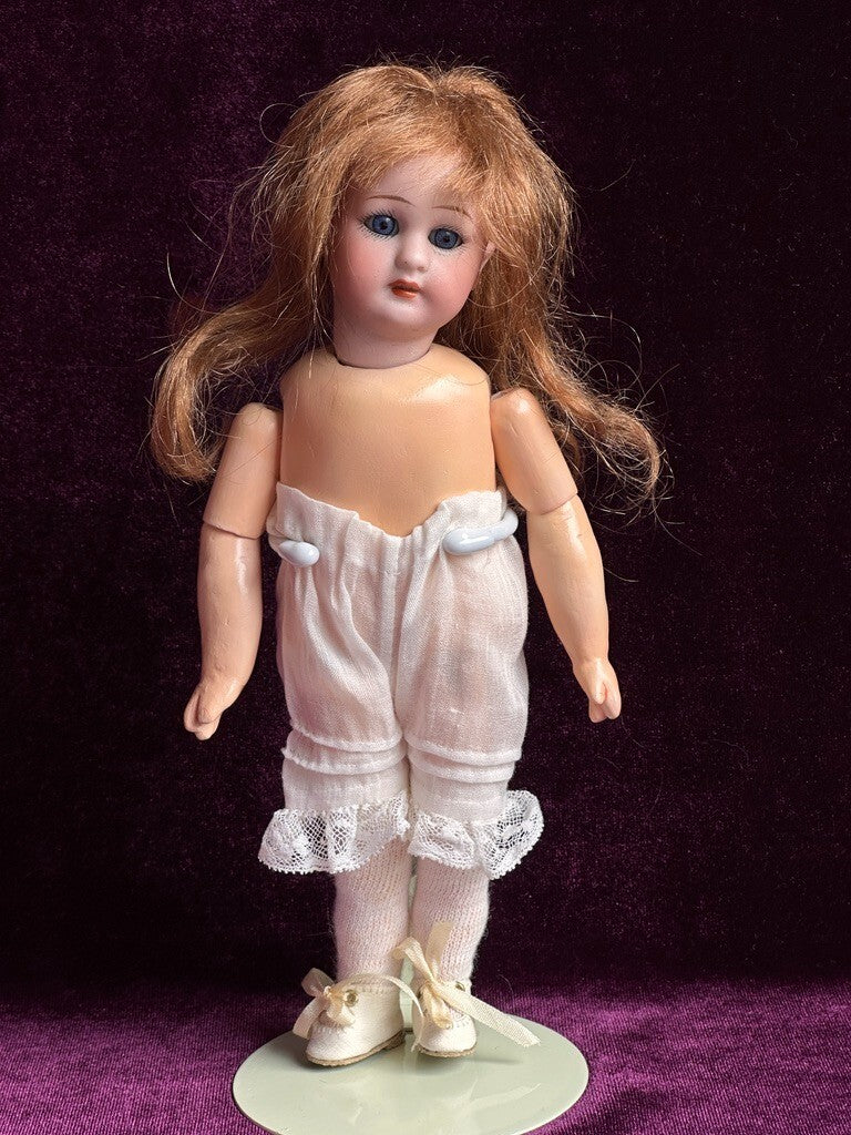 Antique German Miniature 8" Simon Halbig Bisque Head Square Teeth Doll