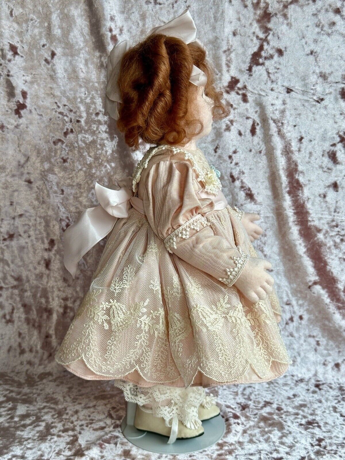 Artist Signed 15.5” Felt Cloth Girl American Beauty Doll By Shirley Peck LE 25