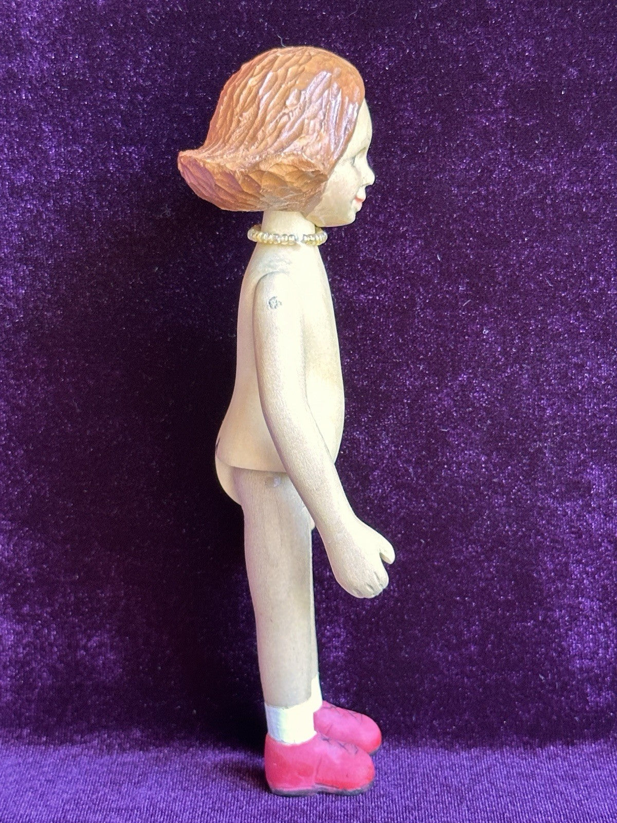 OOAK 6.5” Robert Raikes (?) Wood Hand Carved Signed Hitty Friend Doll
