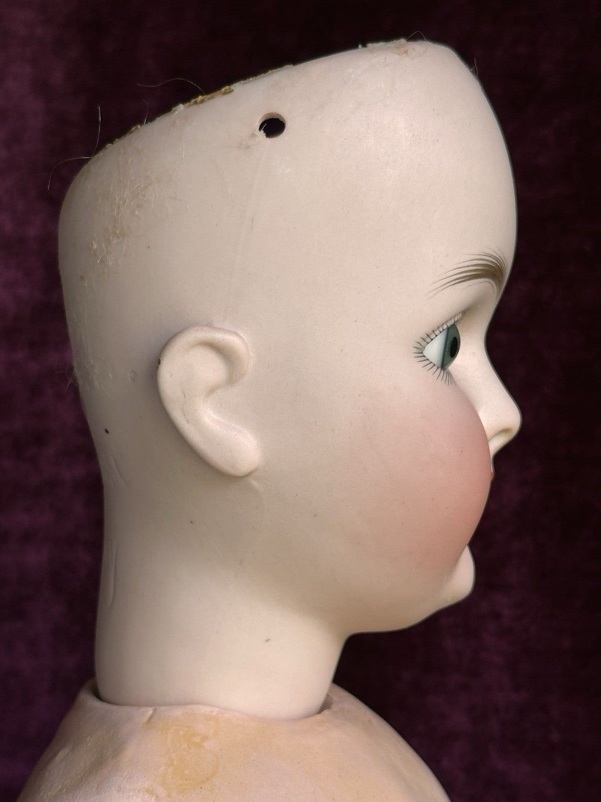 Antique German 25” Queen Louise Doll Bisque Head Composition Body