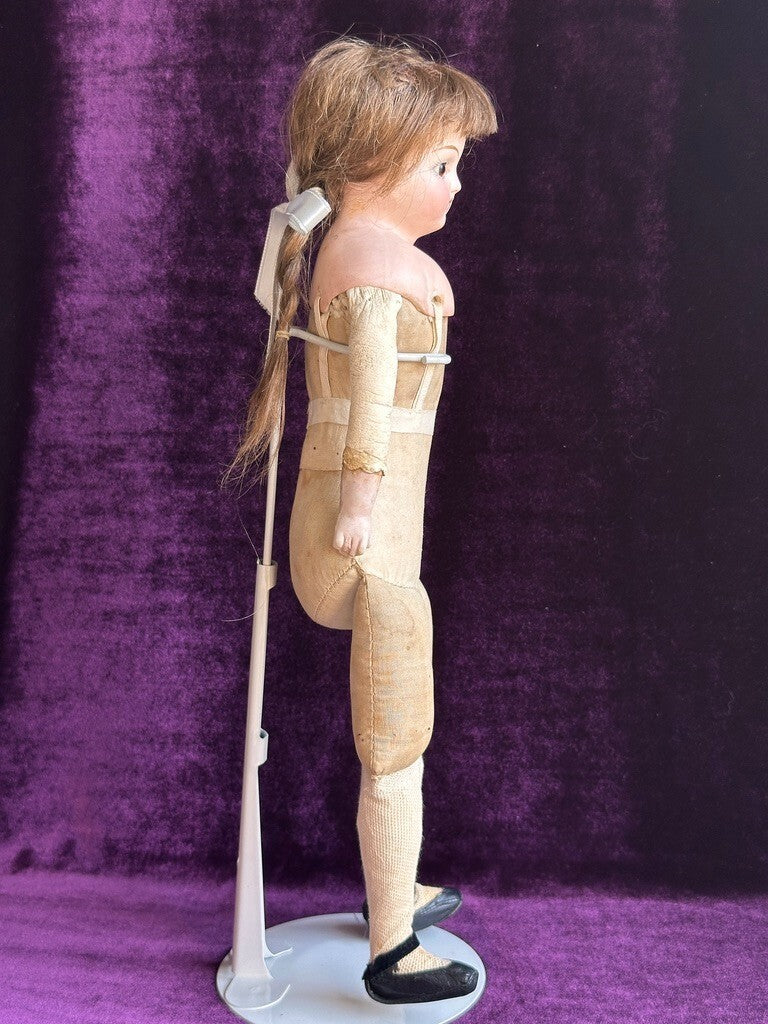 Antique German 14.5" Unmarked Kling/ABG Solid Bisque Shoulder Head Fashion Doll