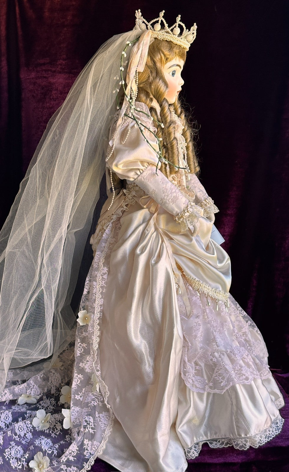 Large Mary Benner 32" Porcelain Repro of French Bru Jne Bebe Bride Doll LE 400