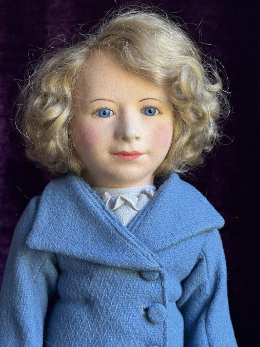 Vintage 18” Original Chad Valley Cloth Princess Elizabeth Doll Made in England