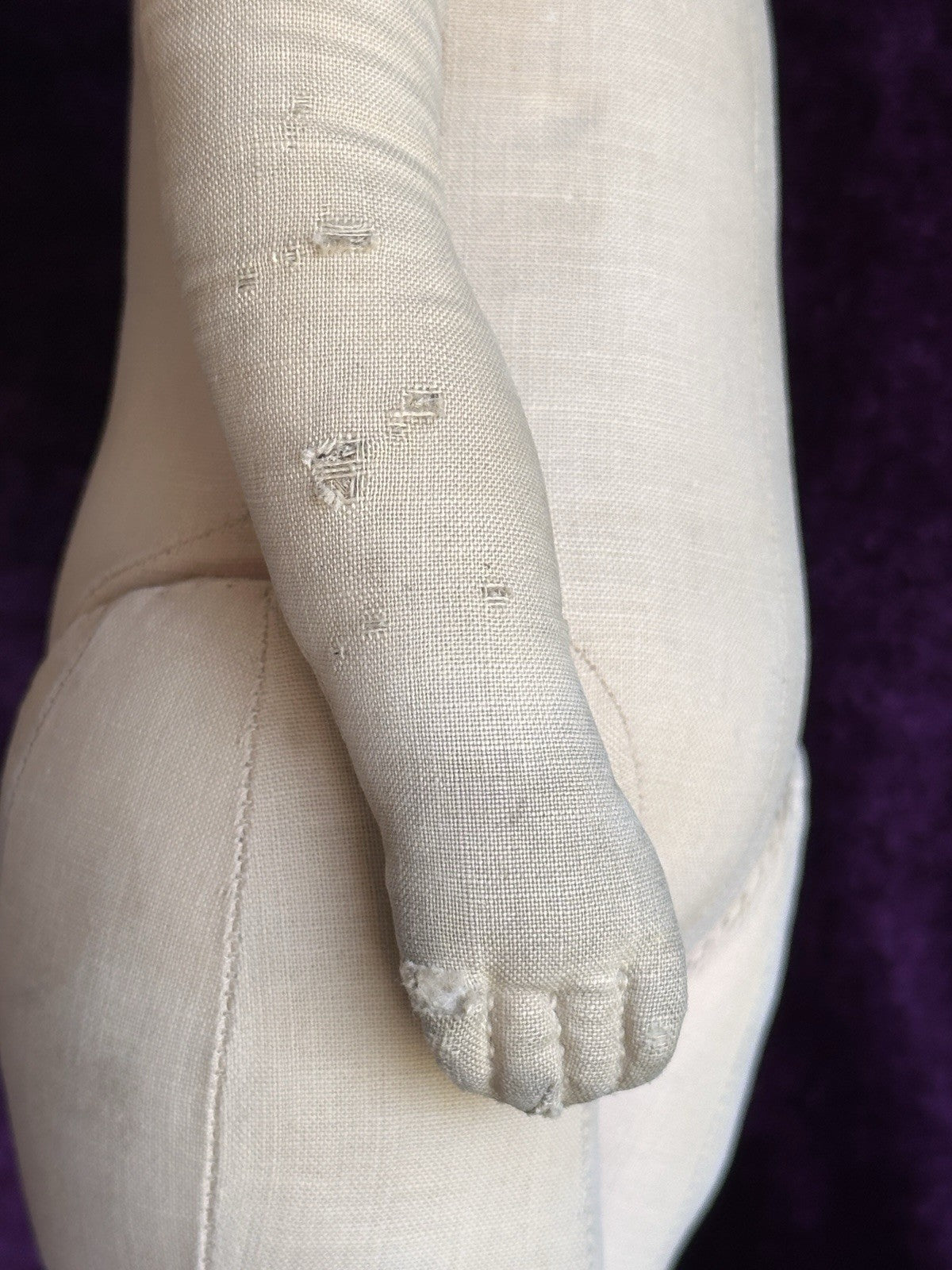 Early Antique German 16” Kathe Kruse Type I Cloth Rag Doll Wide Hips