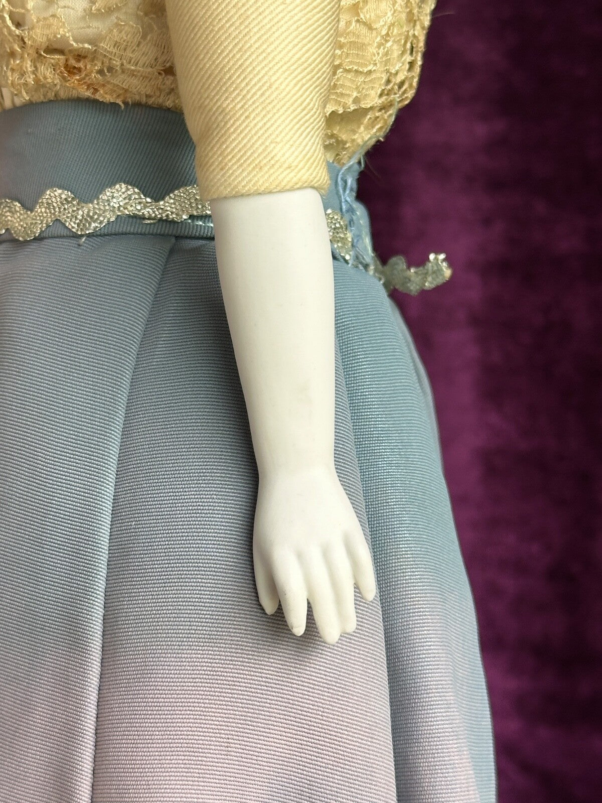 Vintage Porcelain 17” Emma Clear Gibson Girl Lady Doll with Molded Hat
